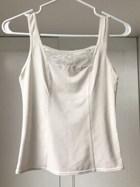 Arianne White Lace-Detail Camisole US S